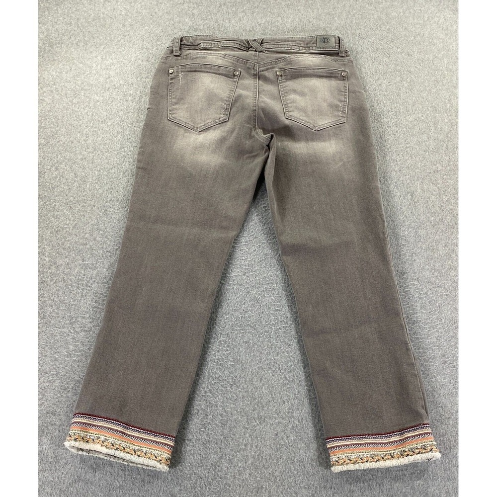 Democracy Womens Flex-ellent Straight Cropped Jeans Size 6 Gray Boho Raw Hem - Picture 9 of 12